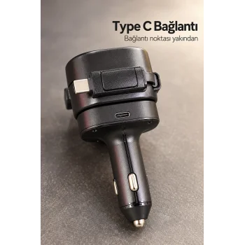 Type C ve Lightning Uçlu Çakmaklık Telefon Şarj Adaptörü