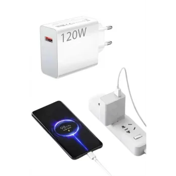 Type C Yüksek Hızlı Şarj Aleti Beyaz 120W Ultra Uzun Ömürlü