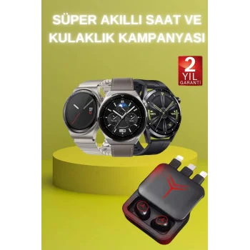 Ucuz Kaliteli Akıllı Saat ve Powerbank Bluetooth Kulaklık 5.1 Stereo ANC Özelliği
