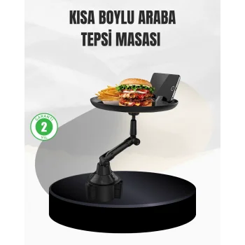 Universal Araç İçi Bardaklık Tepsisi 9 İnç Yemek Alanı ve Telefon Standlı