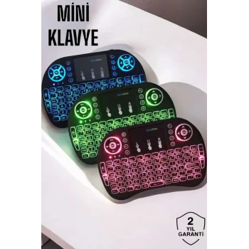 USB Bağlantılı Mini Q Klavye Işıklı Tüm Cihazlara Uyumlu