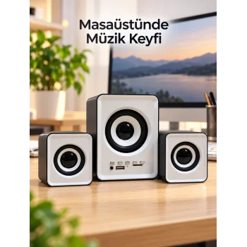 USB Beslemeli Bluetooth Bilgisayar Ses Sistemi