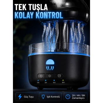 USB Çalışan Denizanası Hava Nemlendirici 7 Renk RGB Aydınlatmalı Sessiz Buhar Makinesi