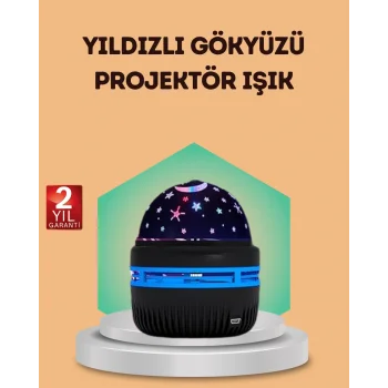 USB Galaxy Projektör Lamba – Romantik Atmosfer, Çocuk Odası, Parti ve Düğün Işığı