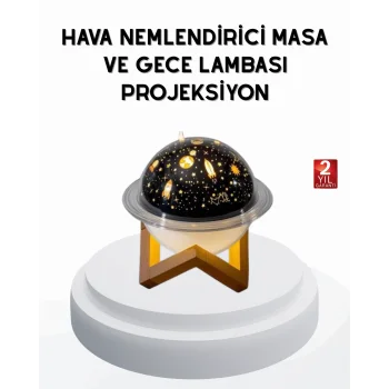 USB Mini Hava Nemlendirici ve Projeksiyon Lamba – Taşınabilir, Sessiz, Dekoratif Aromaterapi Cihazı