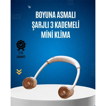 USB Şarjlı Boyun Fanı | Hafif, Katlanabilir, Taşınabilir, Düşük Gürültülü Fan