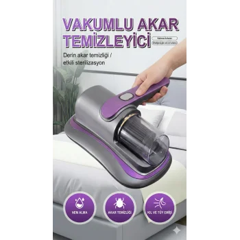 UV Işık Teknolojili Güçlü Motorlu Yatak Temizleme Cihazı - %99,9 Akar Giderme Özelliği ile