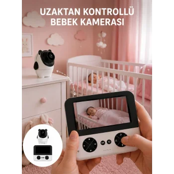 Uzaktan Kontrollü Bebek Kamerası Ninni ve Zoom Özellikli