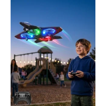 Uzaktan Kumandalı LED Işıklı Drone Uçak 360 Derece Dönüş Özellikli Oyuncak Drone