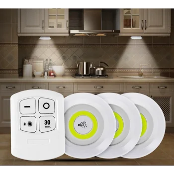 Uzaktan Kumandalı Yapışkanlı Kablosuz Pilli LED 3’lü (5047)