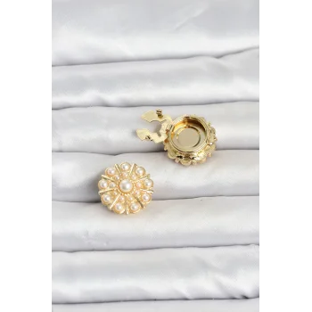 Vintage Model Gold Renk Düğme veya Manşet Broşu