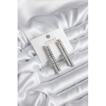 VIP Seri Zirkon Taşlı Su Yolu Kadın Küpe