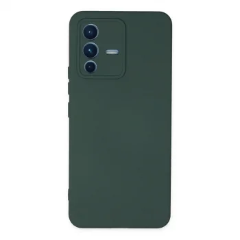 Vivo V23 5g Kılıf Nano İçi Kadife Silikon - Koyu Yeşil