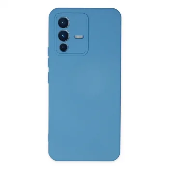 Vivo V23 5g Kılıf Nano İçi Kadife Silikon - Mavi