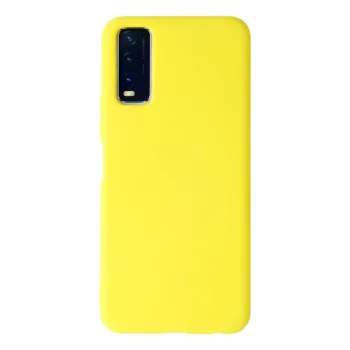 Vivo Y11s Kılıf Nano İçi Kadife Silikon - Sarı