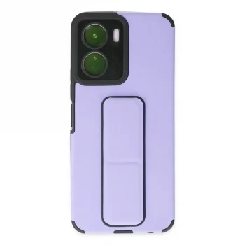 Vivo Y16 Kılıf Mega Standlı Silikon - Lila