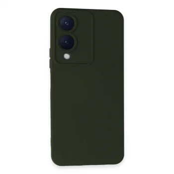 Vivo Y17s Kılıf Nano İçi Kadife Silikon - Koyu Yeşil