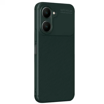 Vivo Y18 Kılıf Auto Focus Karbon Kapak - Koyu Yeşil