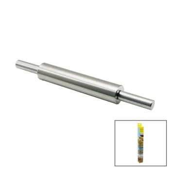 VOCEN ROLLİNG PİN ÇELİK METAL MERDANE - HAMUR RULOSU MERDANE: 25CM - SAP: 2X9CM =T.UZUNLUK:43CM (5047)