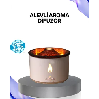 Volkan Efektli Aroma Difüzörü – Sessiz Çalışma, Otomatik Kapanma ve LED Işık