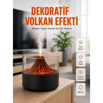 Volkanik Tasarımlı LED Işıklı Ultrasonik Nemlendirici