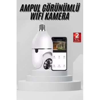 Wifi Güvenlik Kamerası 360 Derece Dönebilen Harekete Duyarlı Gece Görüşlü Ampul
