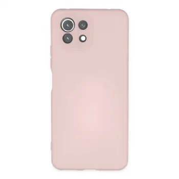 Xiaomi Mi 11 Lite Kılıf Nano İçi Kadife Silikon - Pudra