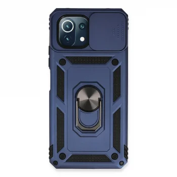 Xiaomi Mi 11 Lite Kılıf Pars Lens Yüzüklü Silikon - Lacivert