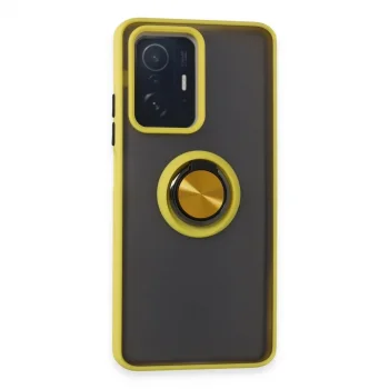 Xiaomi Mi 11t Pro Kılıf Montreal Yüzüklü Silikon Kapak - Sarı