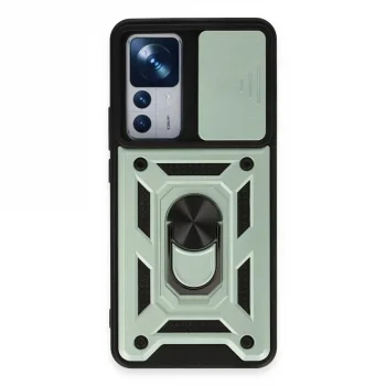 Xiaomi Mi 12t Pro Kılıf Pars Lens Yüzüklü Silikon - Yeşil