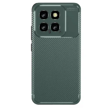 Xiaomi Mi 14t Kılıf Auto Focus Karbon Kapak - Koyu Yeşil
