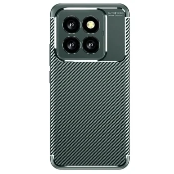 Xiaomi Mi 14t Pro Kılıf Auto Focus Karbon Kapak - Koyu Yeşil