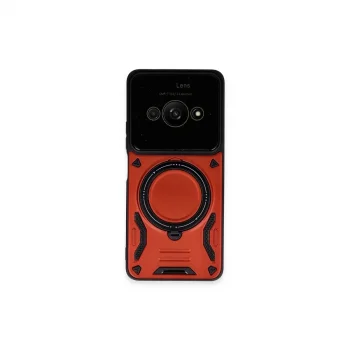 Xiaomi Poco C61 Kılıf Joy Lens Standlı Kapak - Kırmızı