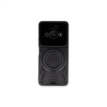 Xiaomi Poco C61 Kılıf Joy Lens Standlı Kapak - Siyah