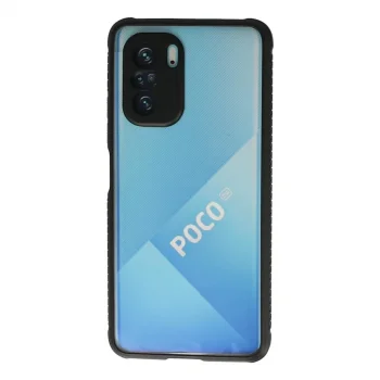 Xiaomi Poco F3 Kılıf Miami Şeffaf Silikon - Siyah