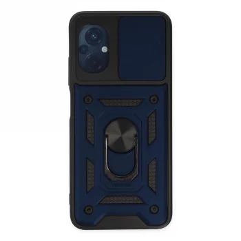 Xiaomi Poco M5 Kılıf Pars Lens Yüzüklü Silikon - Lacivert