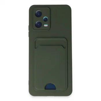 Xiaomi Poco X5 5g Kılıf Kelvin Kartvizitli Silikon - Koyu Yeşil