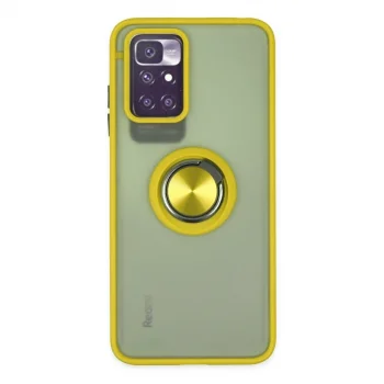Xiaomi Redmi 10 2022 Kılıf Montreal Yüzüklü Silikon Kapak - Sarı