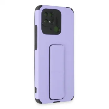 Xiaomi Redmi 10c Kılıf Mega Standlı Silikon - Lila