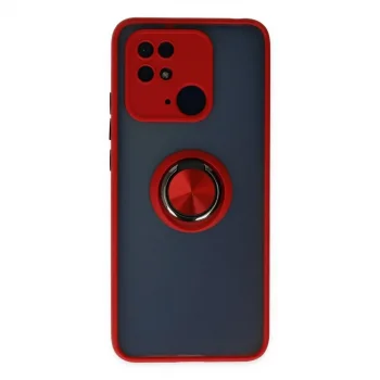 Xiaomi Redmi 10c Kılıf Montreal Yüzüklü Silikon Kapak - Kırmızı