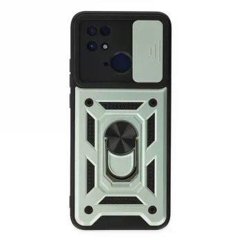 Xiaomi Redmi 10c Kılıf Pars Lens Yüzüklü Silikon - Yeşil