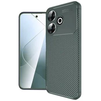 Xiaomi Redmi 13 4g Kılıf Auto Focus Karbon Kapak - Koyu Yeşil