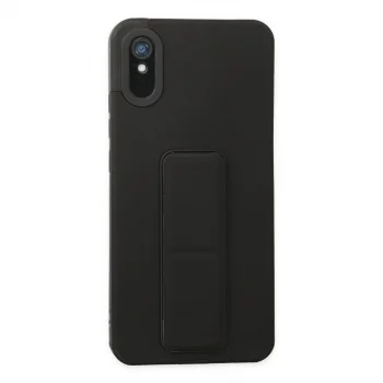 Xiaomi Redmi 9a Kılıf Mega Standlı Silikon - Siyah