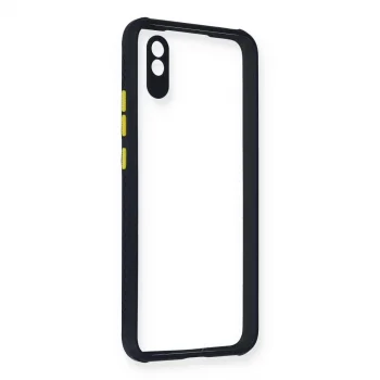 Xiaomi Redmi 9a Kılıf Miami Şeffaf Silikon - Lacivert