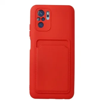 Xiaomi Redmi Note 10s Kılıf Kelvin Kartvizitli Silikon - Kırmızı