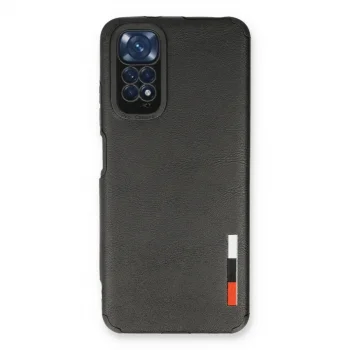 Xiaomi Redmi Note 11 Kılıf Loop Deri Silikon - Siyah