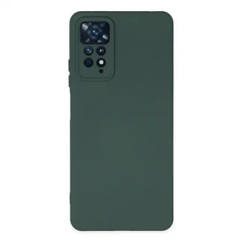 Xiaomi Redmi Note 11 Pro Kılıf Nano İçi Kadife Silikon - Koyu Yeşil
