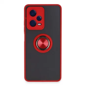Xiaomi Redmi Note 12 5g Kılıf Montreal Yüzüklü Silikon Kapak - Kırmızı