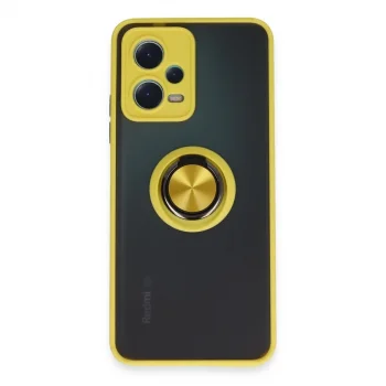 Xiaomi Redmi Note 12 5g Kılıf Montreal Yüzüklü Silikon Kapak - Sarı