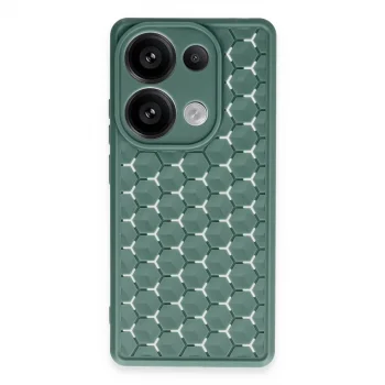 Xiaomi Redmi Note 13 Pro 4g Kılıf Petek Silikon Kapak - Koyu Yeşil